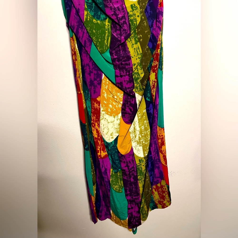|| NICOLE MILLER STRAPLESS GOWN || PROM DRESS ||Silk || Formal ||Multicolored - Picture 6 of 10